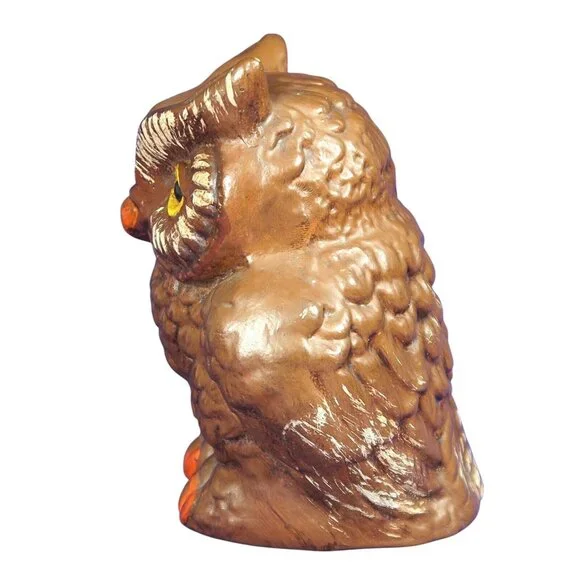 1974 Hand-Painted Ceramic Owl – Student Gift Figurine, Signed, 4¼" Vintage Decor - Picture 2 of 6